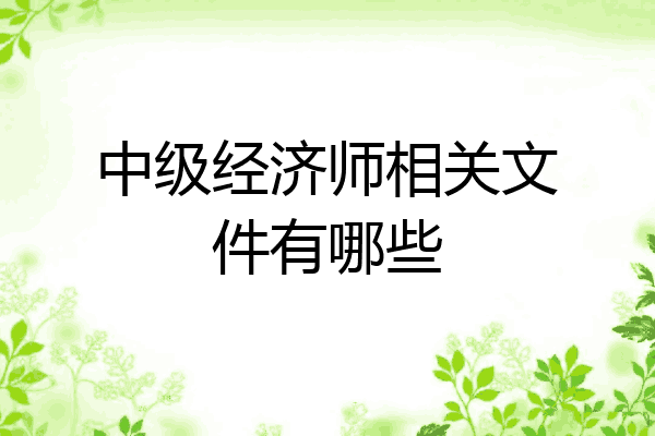 中级经济师相关文件有哪些