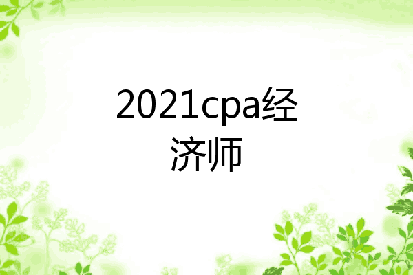 2021cpa经济师