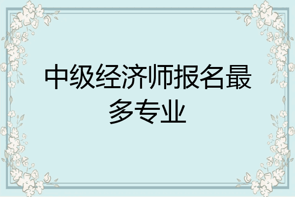 中级经济师报名最多专业