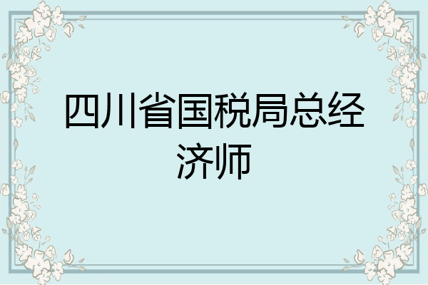 四川省国税局总经济师