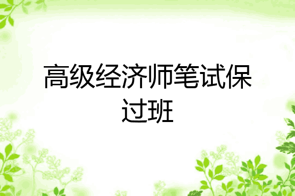 高级经济师笔试保过班