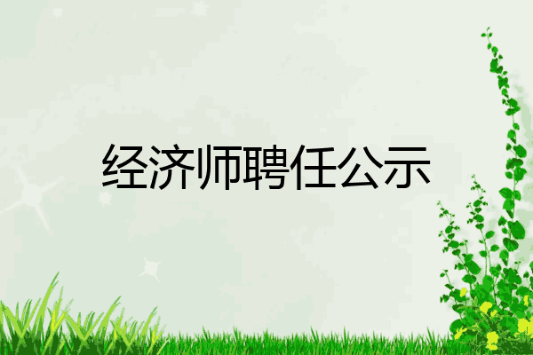 经济师聘任公示