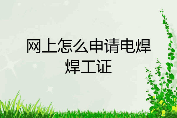 网上怎么申请电焊焊工证
