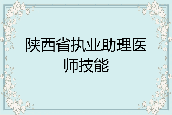 陕西省执业助理医师技能