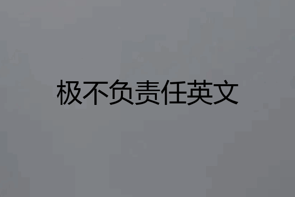 极不负责任英文