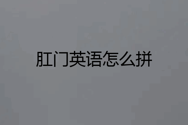 肛门英语怎么拼