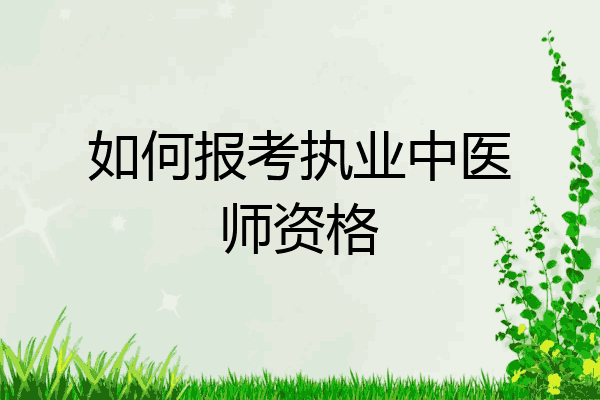 如何报考执业中医师资格
