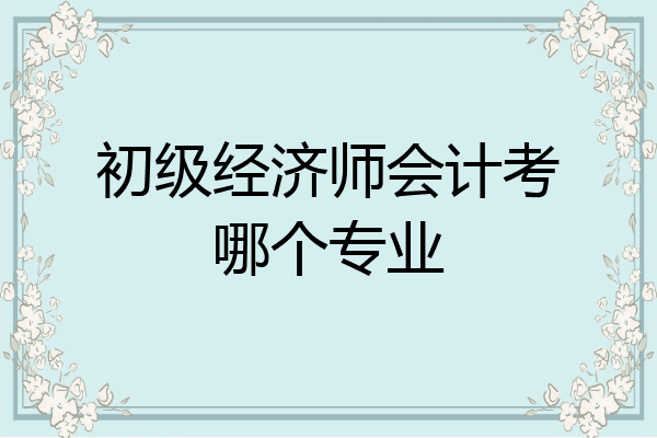 初级经济师会计考哪个专业