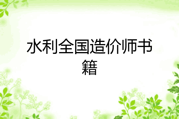 水利全国造价师书籍