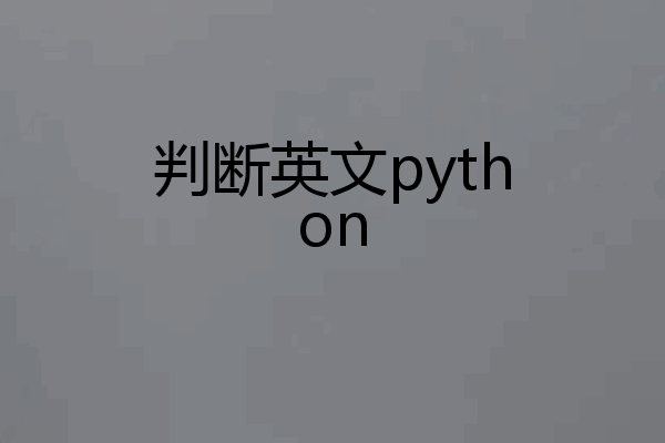 判断英文python