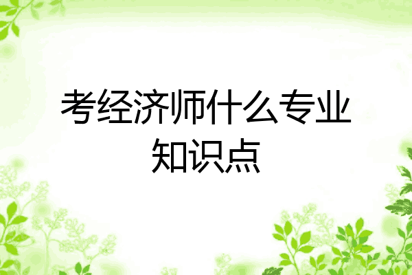 考经济师什么专业知识点