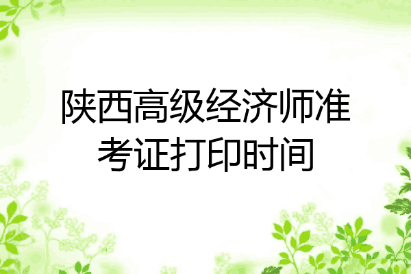 陕西高级经济师准考证打印时间