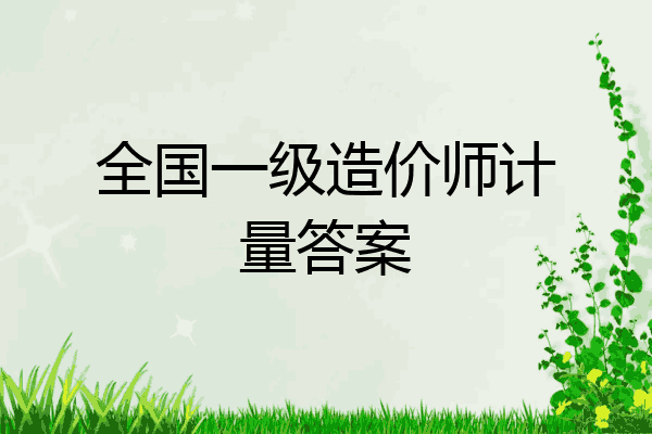 全国一级造价师计量答案