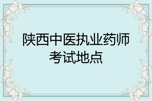 陕西中医执业药师考试地点