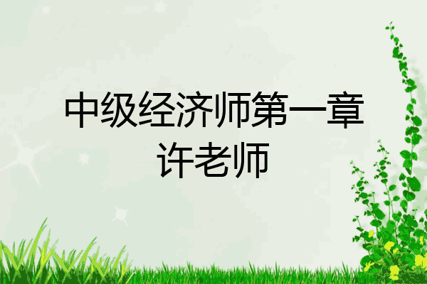 中级经济师第一章许老师