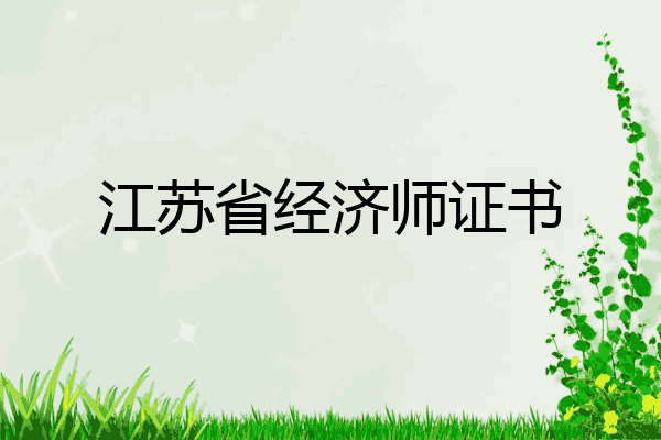 江苏省经济师证书