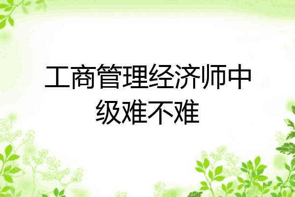 工商管理经济师中级难不难