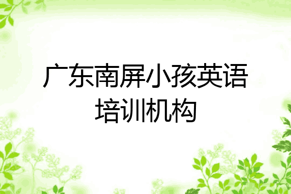 广东南屏小孩英语培训机构