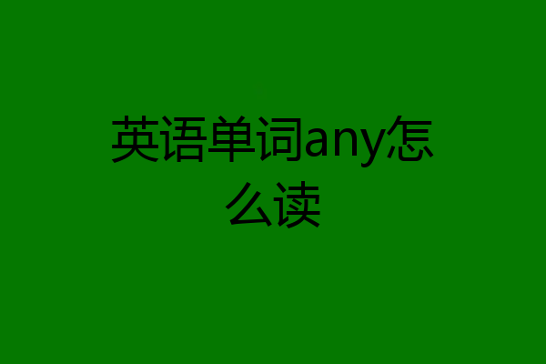 英语单词any怎么读