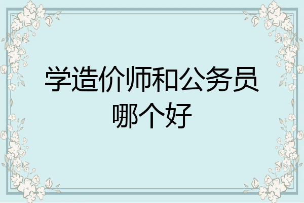 学造价师和公务员哪个好