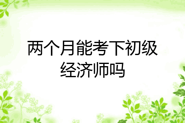 两个月能考下初级经济师吗