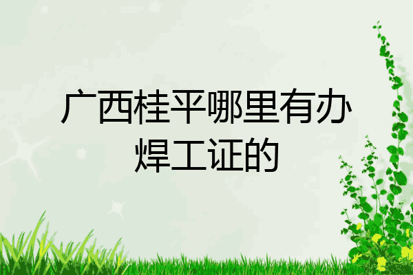 广西桂平哪里有办焊工证的