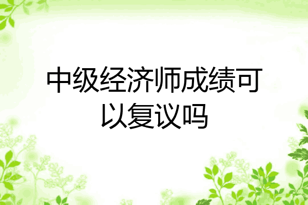 中级经济师成绩可以复议吗