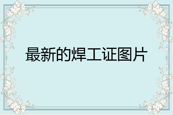 最新的焊工证图片