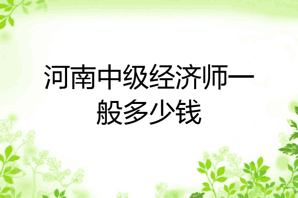 河南中级经济师一般多少钱
