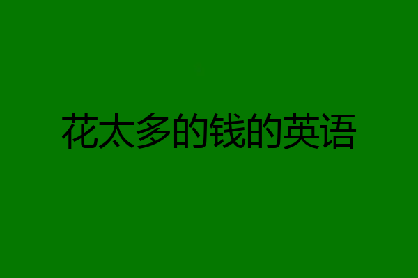 花太多的钱的英语