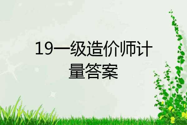 19一级造价师计量答案