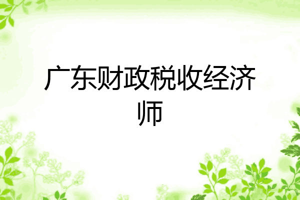 广东财政税收经济师