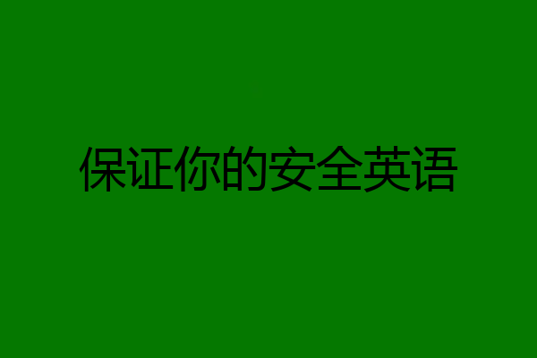 保证你的安全英语