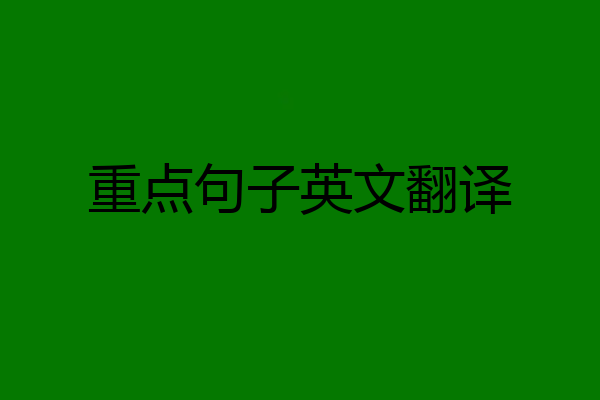 重点句子英文翻译
