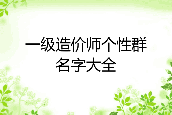一级造价师个性群名字大全