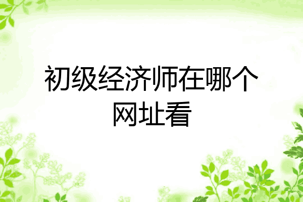 初级经济师在哪个网址看
