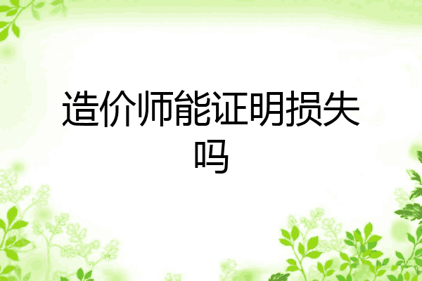 造价师能证明损失吗