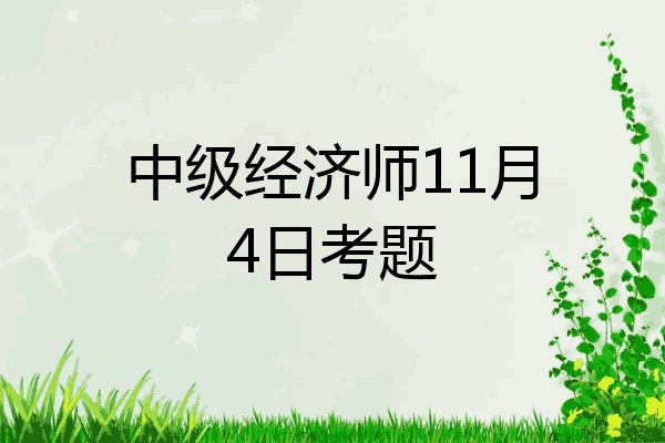 中级经济师11月4日考题