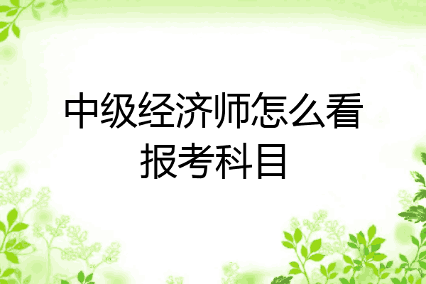 中级经济师怎么看报考科目