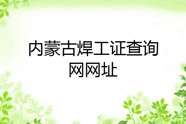 内蒙古焊工证查询网网址