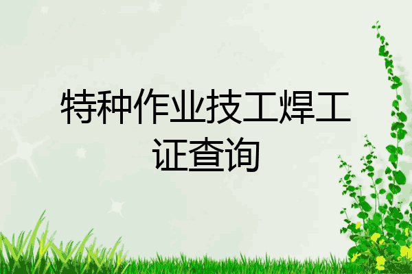 特种作业技工焊工证查询