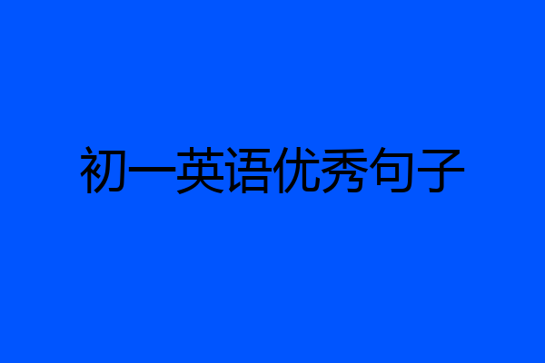 初一英语优秀句子