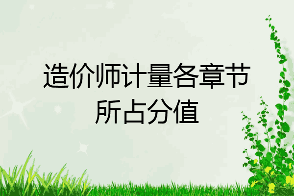 造价师计量各章节所占分值