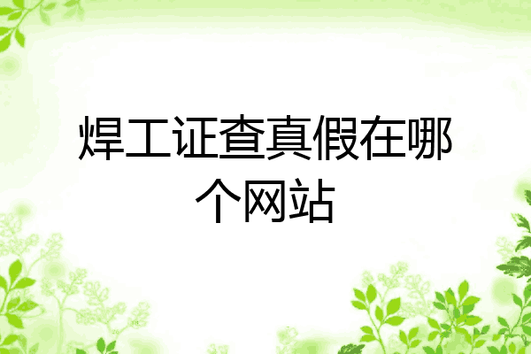焊工证查真假在哪个网站