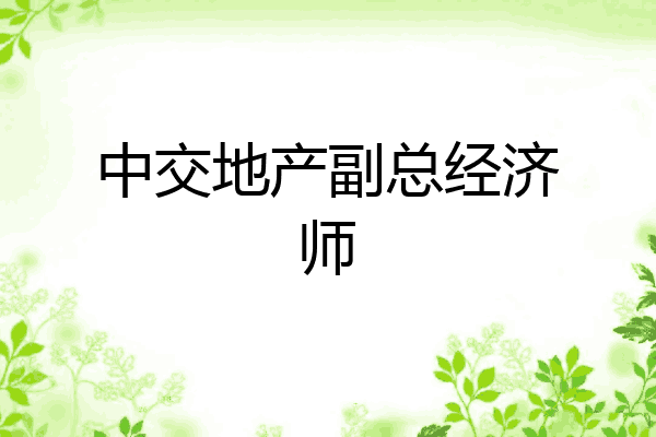 中交地产副总经济师