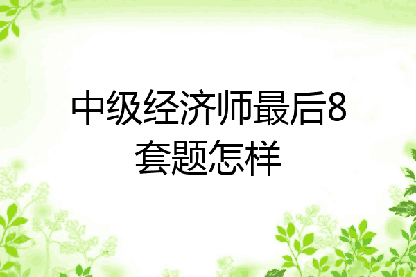 中级经济师最后8套题怎样