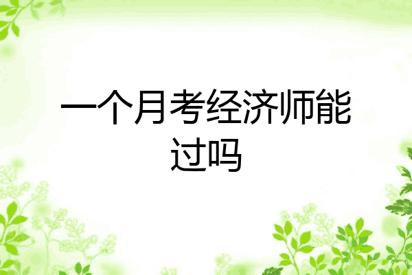 一个月考经济师能过吗
