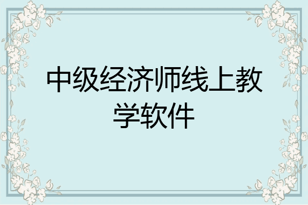 中级经济师线上教学软件