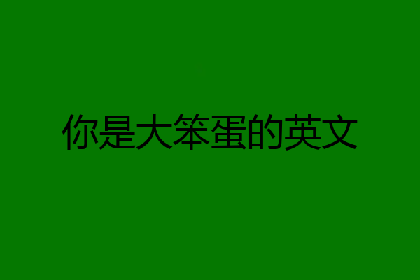 你是大笨蛋的英文