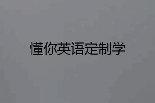 懂你英语定制学